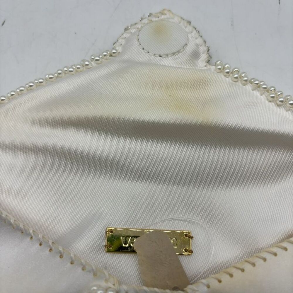 Vanina Pearl-Trimmed White Envelope Clutch - Picture 3 of 3